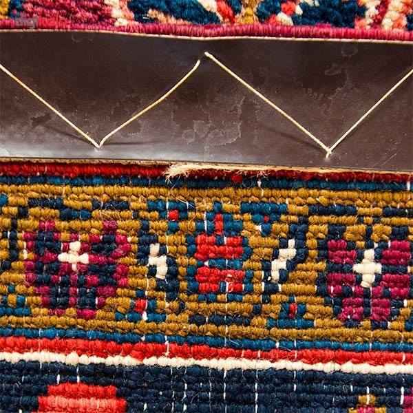Персидский ковер ручной работы (Хериз, классический цветочный медальон) — красная шерсть