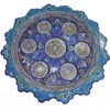 Медный чайный сервиз с эмалью Минакари (синий)