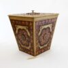 Роскошная мусорная корзина из кожи и мозаичного дерева