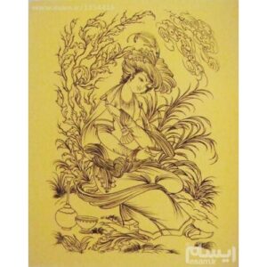 Персидская миниатюра «Влюблённый» (акрил на картоне)