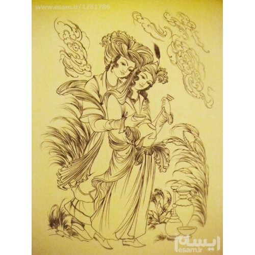 Картина «Лейла и Маджнун» (акриловая миниатюра на картоне)