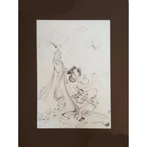 Персидская миниатюра «Лев и олень» (акварель)