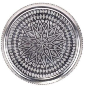 Персидский медный поднос с геометрией, ковка, модель 960