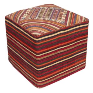 Пуфик из персидского килима (ручная работа, красный)