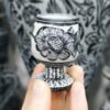 Кофейная пара из камня ручной работы с цветочным узором (2 предмета)