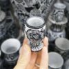 Кофейная пара из камня ручной работы с цветочным узором (2 предмета)