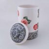 Глиняная банка для хранения с узором розы (ручная работа)