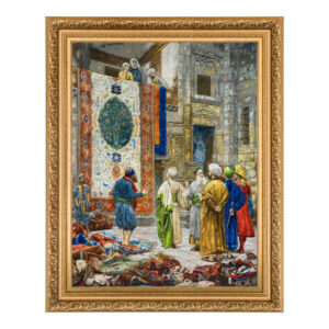 Персидский ковёр с сюжетным рисунком из Тебриза, базар Каира