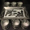 Персидский каменный сервиз для чая и кофе с гравировкой «Голсанг»