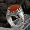 Мужское кольцо «Король» с натуральным красным агатом