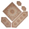 Скатерти терме «Наргес» с узором пейсли — кремовый набор из 5 шт.