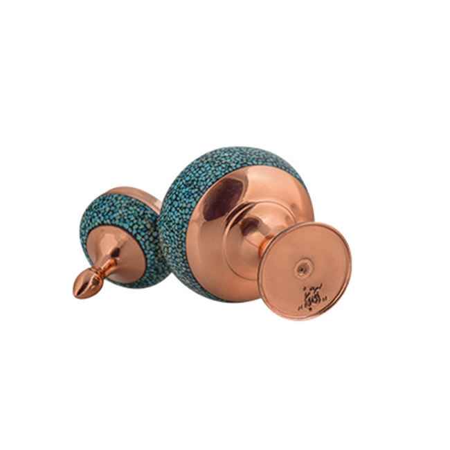 Персидская медная сахарница с инкрустацией бирюзой