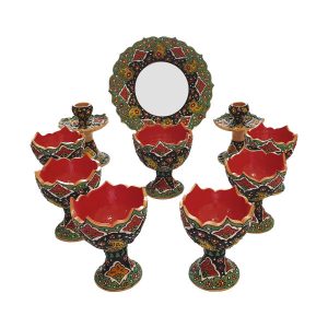 Элегантный набор Хафт-син с росписью (красный)