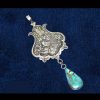 Персидская серебряная подвеска с гравировкой и бирюзой
