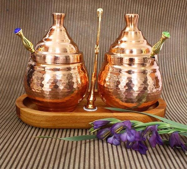 Кованые медные банки для хранения (набор 2 шт.)