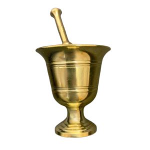 Латунная ступка с пестиком Golnaz (золотистая)
