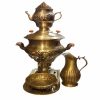 Декоративный самовар на углях из латуни с узором, 6 литров