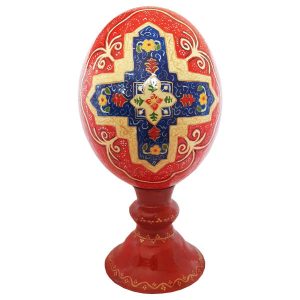Персидское декоративное яйцо страуса — Красное