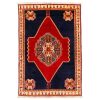 Персидский ковер ручной работы (Шираз, Рох, Кашкай, цветочный медальон) — темно-синяя шерсть