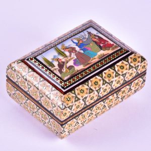Деревянная шкатулка хатамкари «Маджлеси» (ручная работа)