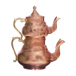 Медный двойной чайник, прочный и кованый, Сахра