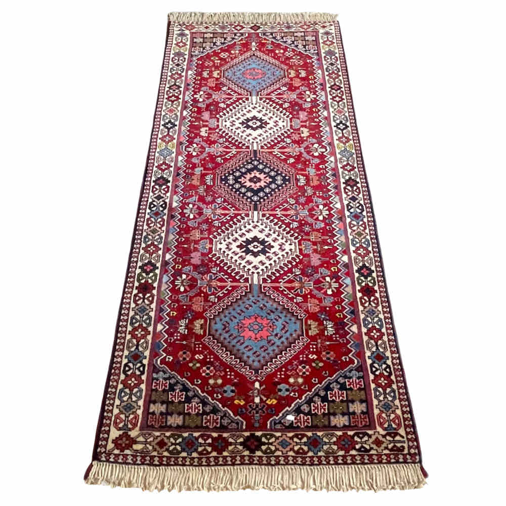 Ковровая дорожка (Бахтиари, Гашкаи, геометрический ромб) — красная шерсть