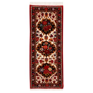Ковровая дорожка (Бахтиари, Сина, классический цветочный медальон) — красная шерсть