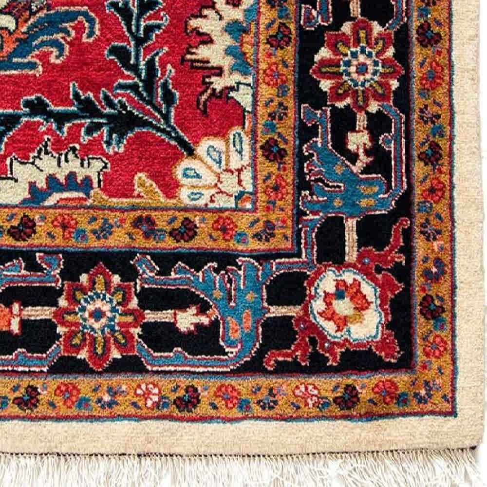 Ковровая дорожка (Хериз, Атуса, классический цветочный медальон) — красная шерсть