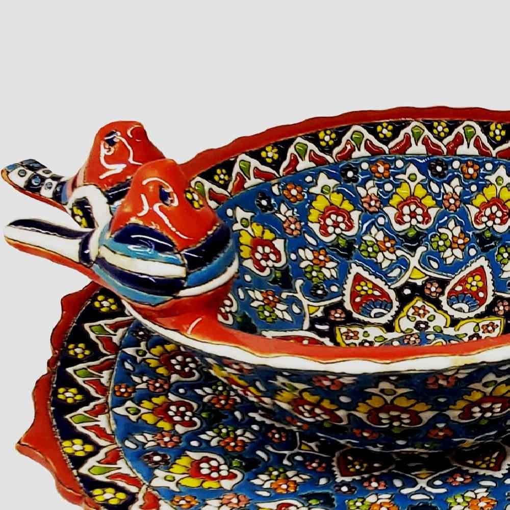 Персидская декоративная миска и тарелка Минакари «Птицы»