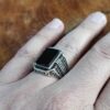 Персидское серебряное кольцо с агатом для мужчин, элегантность Мостафа