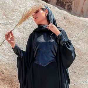 Дизайнерская абайя «Бабочка» (Черная)