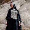 Черная абайя «Бабочка» в персидском стиле
