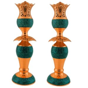 Медные подсвечники Razegi с бирюзой (набор 2 шт.)