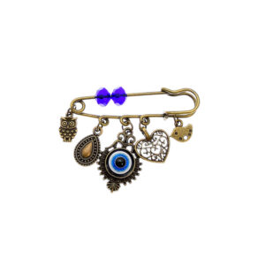 Брошь «Глаз Фатимы» (защитный амулет, золотистый цвет)