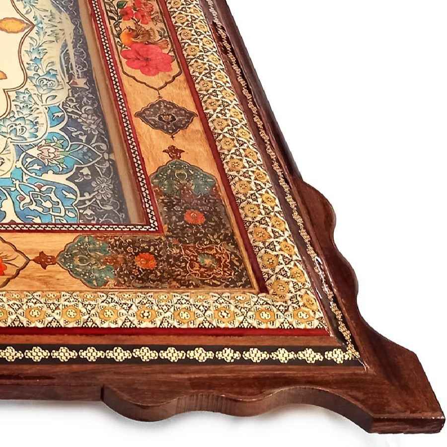 Персидские часы Хатамкари «Нагаши» — прямоугольные, инкрустация