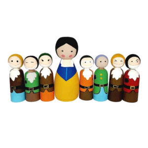 Ручные деревянные куклы-палочки – Белоснежка | Сказочные деревянные игрушки