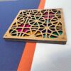 Набор из 2 geometric деревянных подставок – Узор Тара, стиль бохо