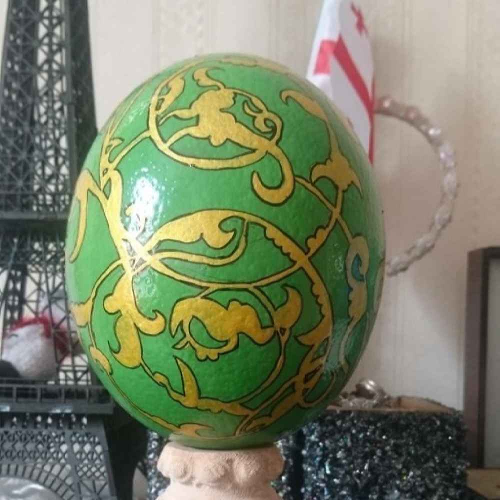 Страусиное яйцо «Бахар» (Весна) с ручной росписью