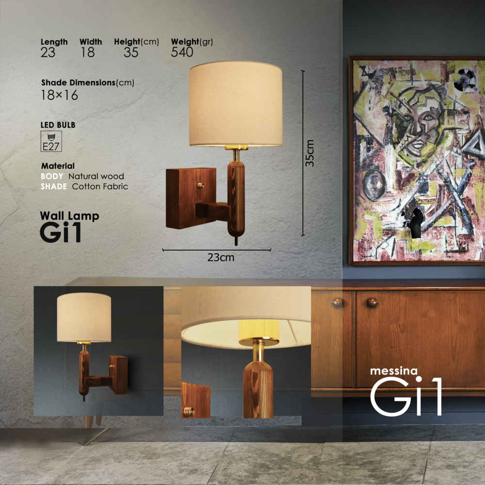 Деревянный настенный светильник «GI1» — уютный свет
