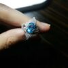 Серебряное кольцо с голубым топазом для женщин «Дорна»