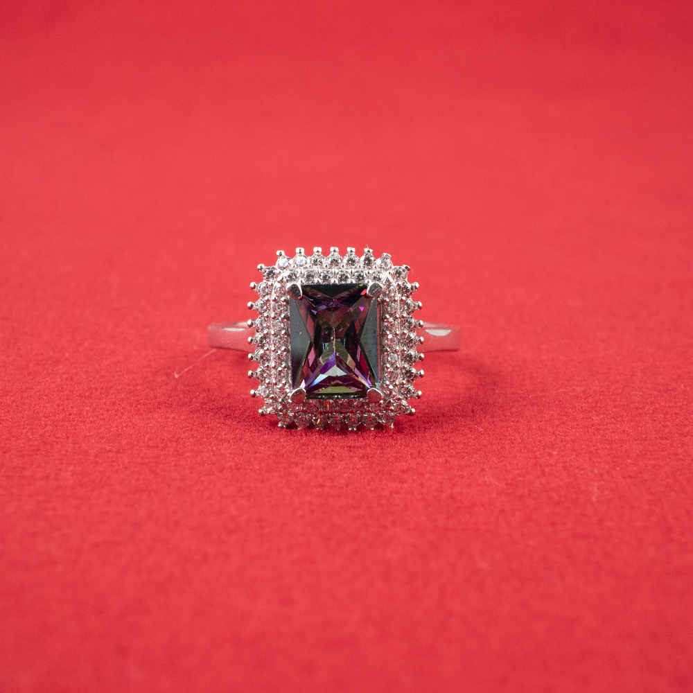 Серебряное кольцо с голубым топазом для женщин «Махса»