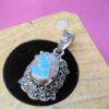 Персидский серебряный кулон с бирюзой «Аху»