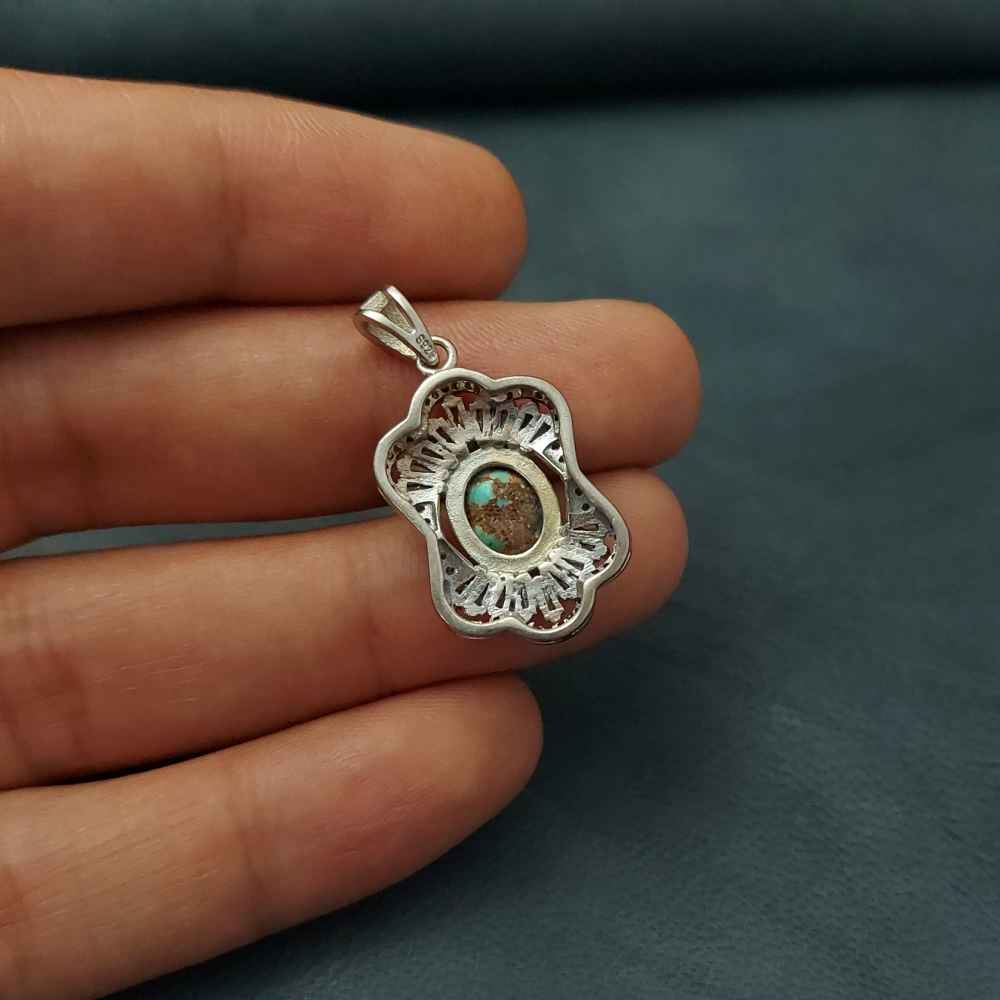 Персидский серебряный кулон с бирюзой «Фарах»