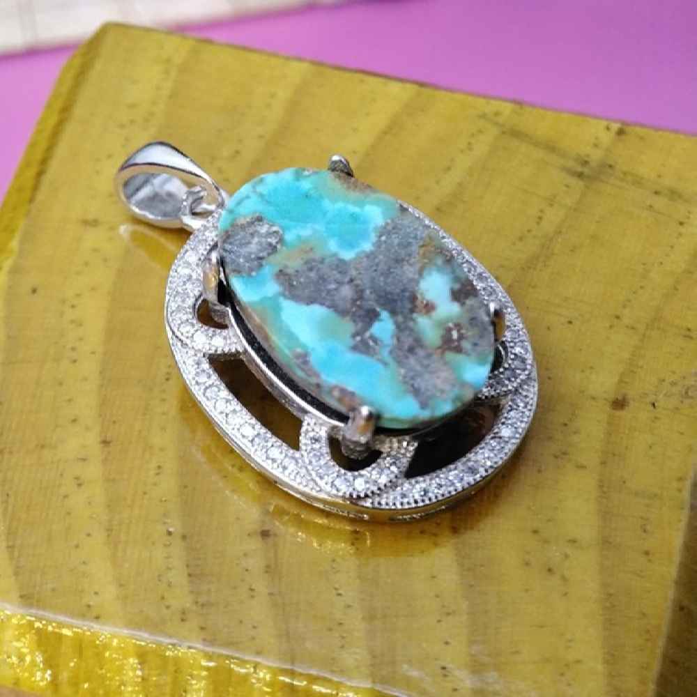 Персидский серебряный кулон с бирюзой «Нур»