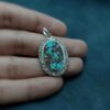 Персидский серебряный кулон с бирюзой «Садаф»