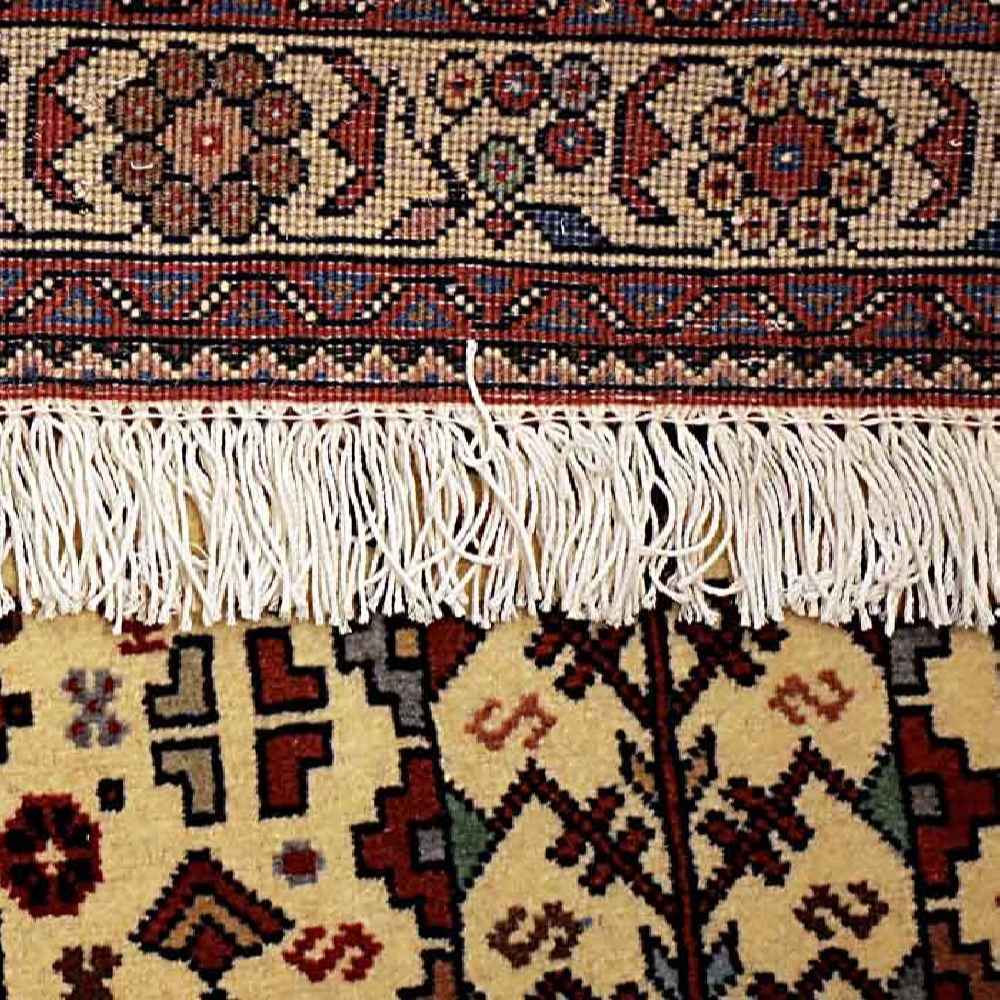 Персидский ковер ручной работы (Абаде, традиционный геометрический медальон) — красная шерсть