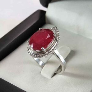 Серебряное кольцо с красным рубином «Кияна Ашки» (Помолвка)