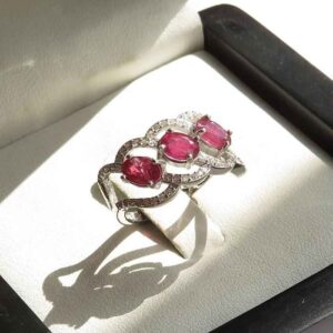 Серебряное кольцо с красным рубином для помолвки «Блисс» – для женщин Кияна Голназ