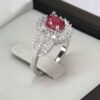 Кольцо «Кияна Хатун» из серебра с красным рубином