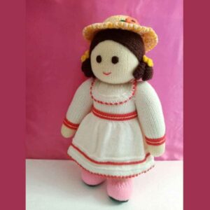 Белая кукла амигуруми «Дочка» — мягкая ручная игрушка